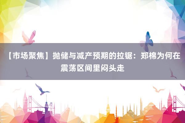 【市场聚焦】抛储与减产预期的拉锯：郑棉为何在震荡区间里闷头走