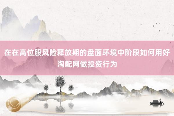 在在高位股风险释放期的盘面环境中阶段如何用好淘配网做投资行为